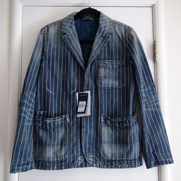 Polo Ralph Lauren Pinstripe Indigo Multi Stripe Jacket - Picture 3 of 5